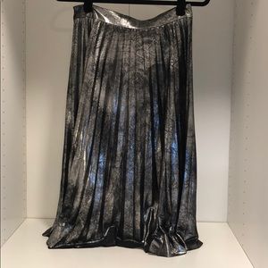 Zara metallic pleated skirt